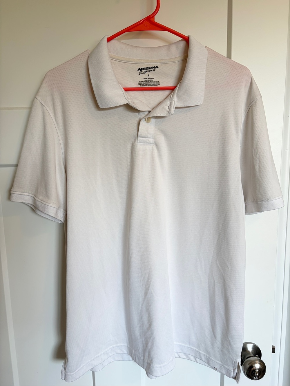 Arizona Jeans Men’s Large White Polo Short Sleeved T-Shirt